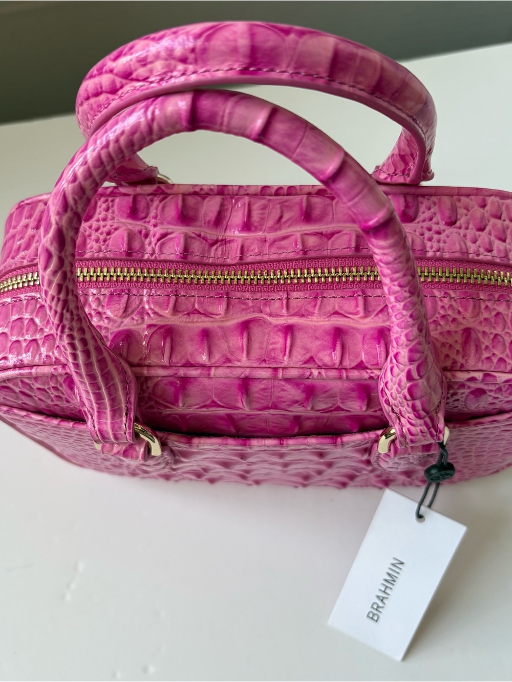 BRAHMIN Candy Pink Melbourne Collection Mara Mini Satchel Bag - - Picture 6 of 15